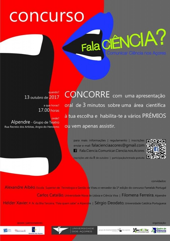 Concurso Fala Ciência? Comunicar Ciência nos Açores, edição 2017